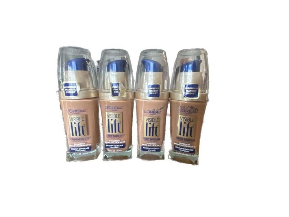 Lot of 4 L'Oreal Paris Visible Lift Serum  Makeup SPF 17 Expiration:2024